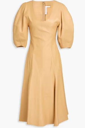 Chloé Leather midi dress - Neutral