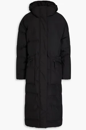 Ganni Quilted shell hooded coat