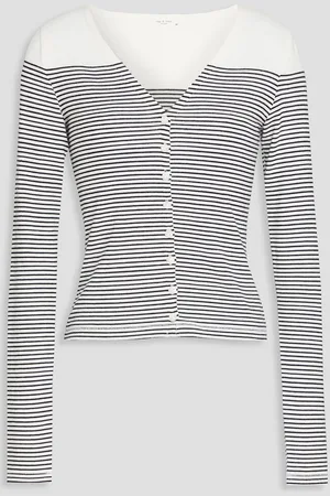RAG&BONE Striped knitted cardigan - White
