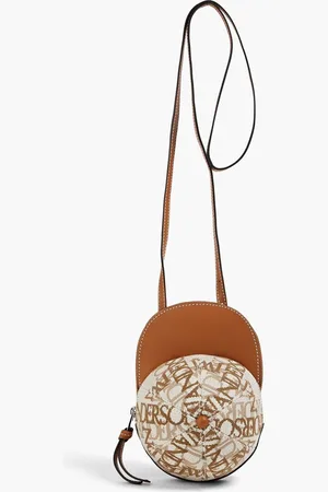 J.W.Anderson Leather and jacquard shoulder bag - Brown