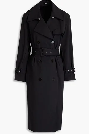 THEORY Double-breasted cotton-blend trench coat