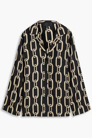 NILI LOTAN Juste printed silk-twill shirt
