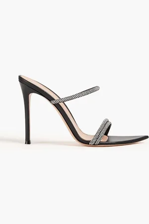 Gianvito Rossi Cannes crystal-embellished suede mules
