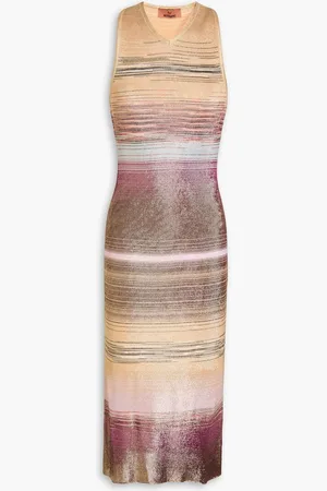 Missoni Space-dyed metallic knitted midi dress - Metallic