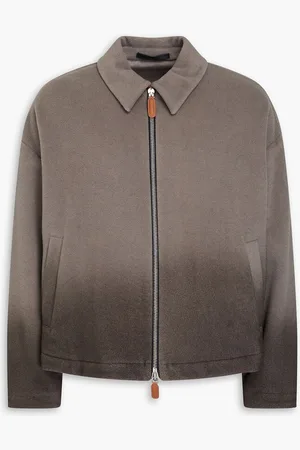 Giorgio Armani Dégradé wool and cashmere-blend fleece jacket - Neutral