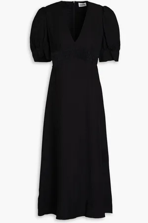 Claudie Pierlot Corded lace-paneled crepe midi dress