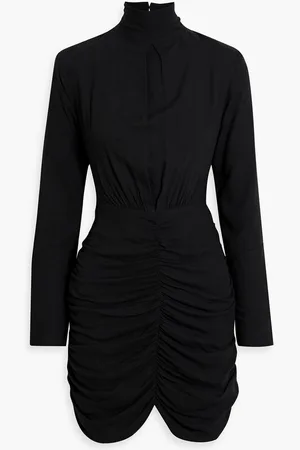 Envelope1976 Cocktail ruched cutout crepe mini dress
