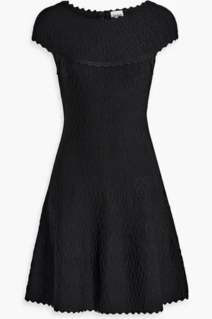 Hervé Léger Scalloped jacquard-knit mini dress