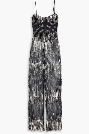 Retrofete Adelynne crystal-embellished tulle jumpsuit