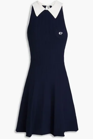 Claudie Pierlot Stretch-knit mini shirt dress - Blue