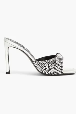Sergio Rossi Royal Borchie twisted studded suede mules - Metallic