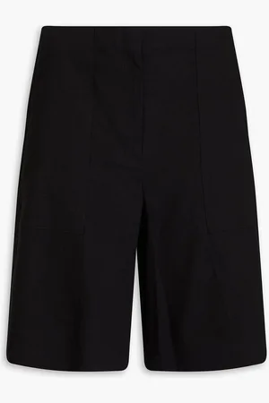 THEORY Linen-blend crepe shorts