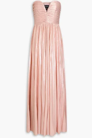 Retrofete Madeleine strapless metallic crepon maxi dress - Pink