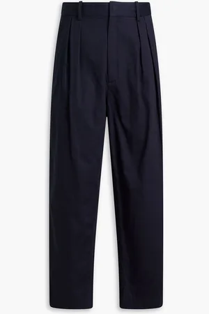 Isabel Marant Niouflow pleated cotton chinos - Blue