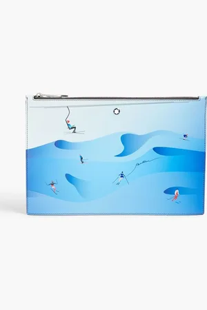 Montblanc Meisterstück printed leather pouch - Blue