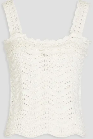 Oscar de la Renta Crocheted cotton top - White