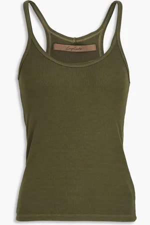 ENZA COSTA Ribbed jersey tank - Green