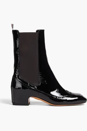 Thom Browne Perforated patent-leather ankle boots