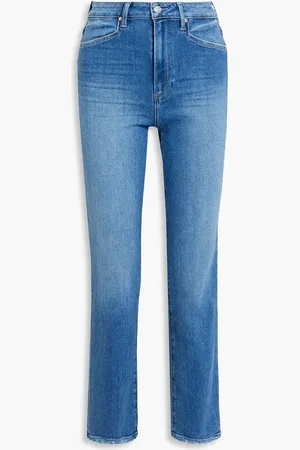 Paige Knockout Jolene Pockets high-rise straight-leg jeans - Blue