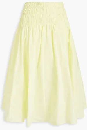 Maje Shirred shell midi skirt - Yellow