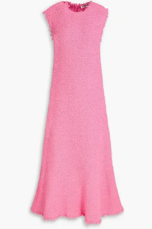 Jil Sander Bouclé-knit cotton-blend midi dress