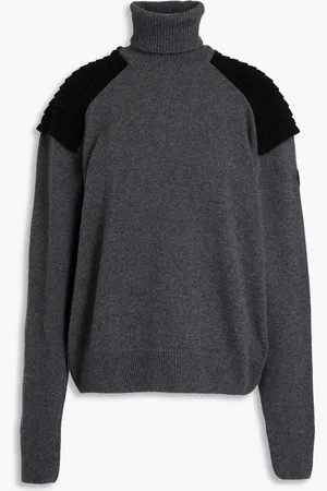 Fusalp Two-tone wool and cashmere-blend turtleneck sweater - Gray