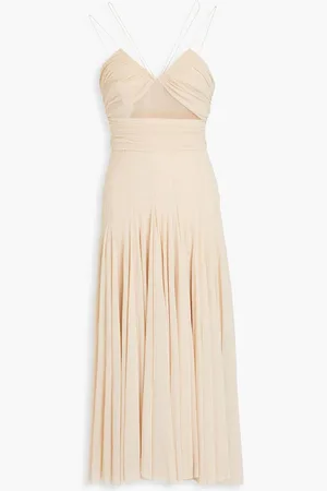 Serafini Ruched tulle midi dress