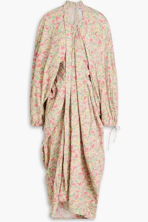 Acne Studios Draped floral-print woven maxi dress - Pink