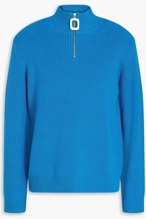 J.W.Anderson Ribbed wool half-zip sweater - Blue