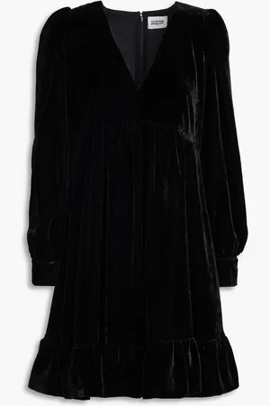 Claudie Pierlot Ruffled velvet mini dress