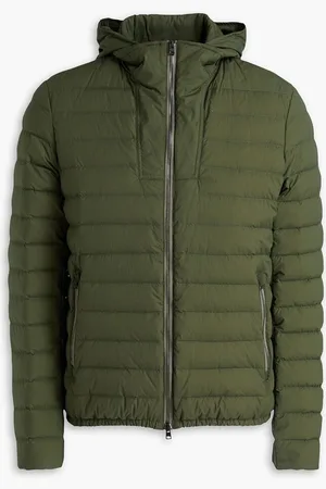 HERNO Quilted shell hooded down jacket - Green