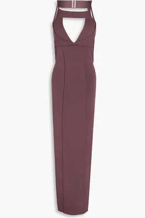 Rick Owens Sling cutout stretch-knit maxi dress - Purple