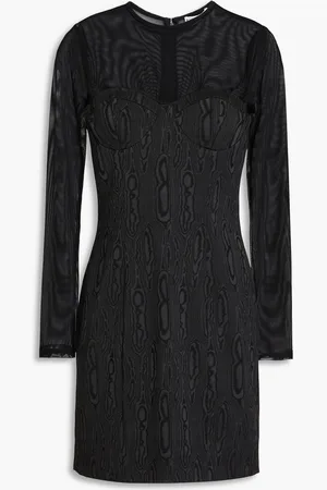 ALICE+OLIVIA Alice Olivia - Mesh-paneled moire mini dress