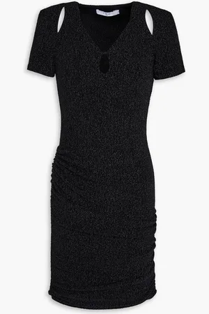 IRO Cutout metallic jacquard-knit mini dress