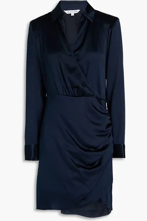 VERONICA BEARD Arceli wrap-effect silk-blend satin mini dress - Blue