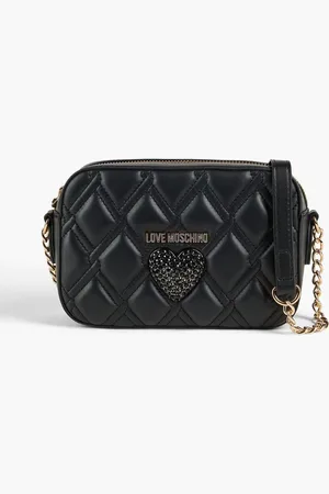 Moschino Embellished quilted leather cross-body bag