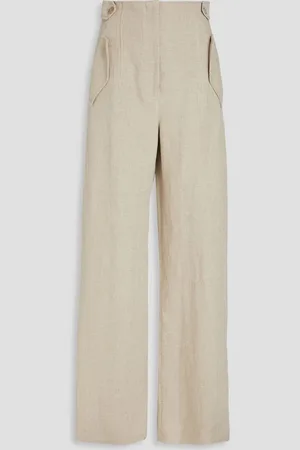 Alberta Ferretti Linen wide-leg pants - White