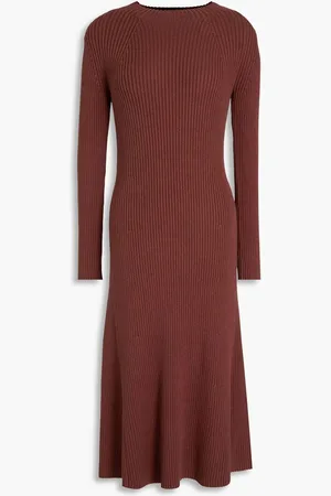 Joseph Ribbed silk-blend midi dress