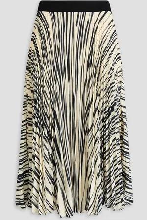 Proenza Schouler Pleated printed crepe midi skirt - White