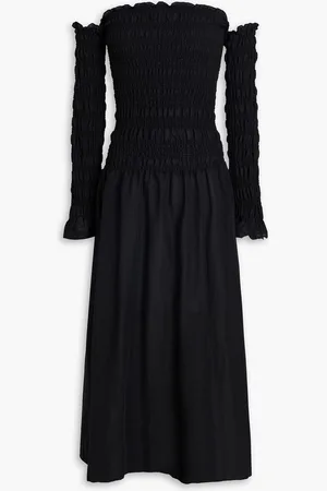 Rohe Off-the-shoulder cotton and linen-blend midi dress