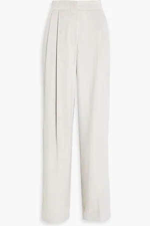 Brunello Cucinelli Pleated corduroy wide-leg pants - Gray
