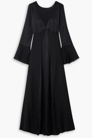 Diane von Furstenberg Suparna cutout crepe de chine, satin-jacquard and chiffon maxi dress - Blue