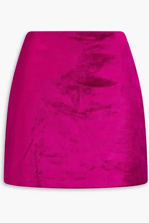 VERONICA BEARD Ohemia cotton-blend velvet mini skirt - Purple
