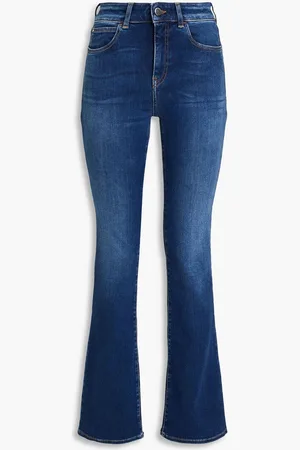 Emporio Armani Faded high-rise flared jeans - Blue