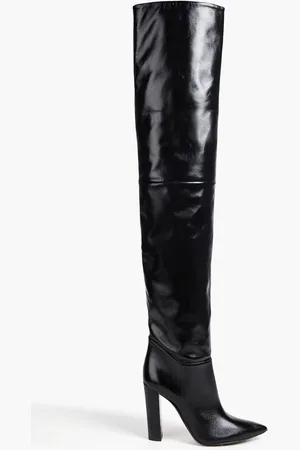 Serafini Glossed-leather thigh boots