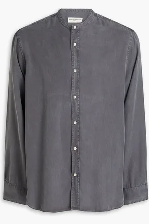 OFFICINE GENERALE Gaspard washed-Lyocell shirt - Gray