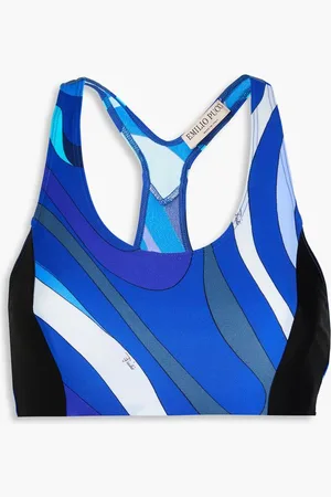 Puccini Printed stretch-jersey sports bra