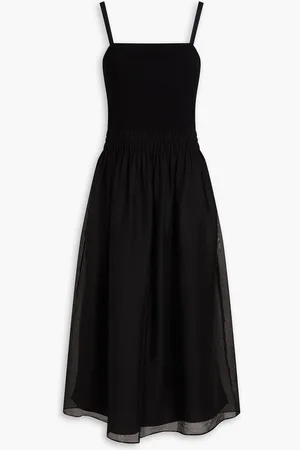 Vince Shirred TENCEL™-blend organza midi dress