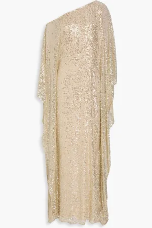 Halston Heritage Sequined metallic tulle gown - Metallic