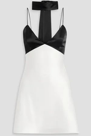 ALICE+OLIVIA Alice Olivia - Julienne two-tone satin-crepe mini dress